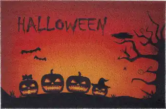 Intratuin Intratuin deurmat halloween zwart / oranje 60 x 40 cm aanbieding