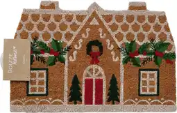 Intratuin Boltze kokosmat Julehus huis bruin 60 x 40 x 1,2 cm aanbieding