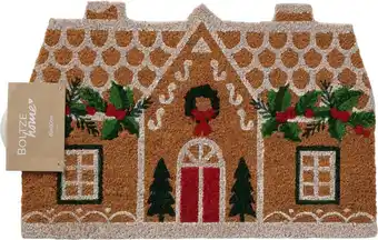 Intratuin Boltze kokosmat Julehus huis bruin 60 x 40 x 1,2 cm aanbieding