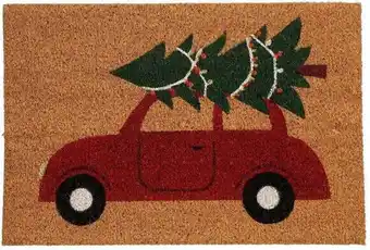 Intratuin Mica Decorations kokosmat auto bruin / rood 60 x 40 cm aanbieding