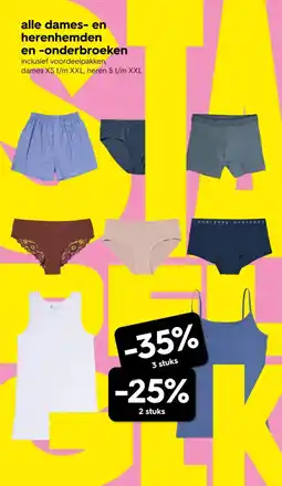 HEMA Alle dames en herenhemden en onderbroeken aanbieding