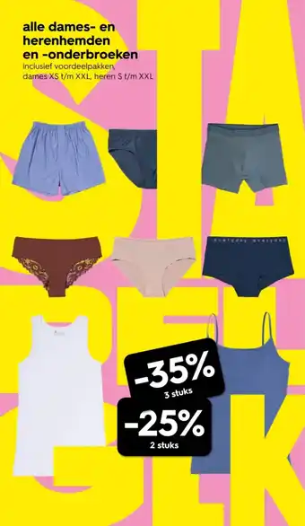 HEMA Alle dames en herenhemden en onderbroeken aanbieding