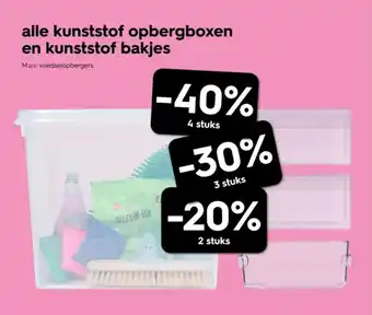 HEMA Alle kunststof opbergboxen en kunststof bakjes aanbieding