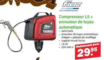 Van Cranenbroek Compresseur 1,5 + enrouleur de tuyau automatique aanbieding