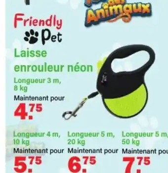 Van Cranenbroek Friendly Pet Laisse enrouleur néon aanbieding