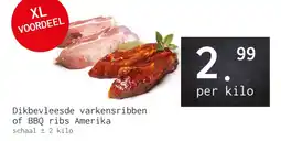 Naanhof Dikbevleesde varkensribben of BBQ ribs Amerika aanbieding
