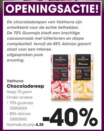 HANOS Valrhona Chocoladereep aanbieding
