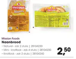 HANOS Mission Foods Naanbrood aanbieding