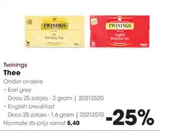 HANOS Twinings Thee aanbieding