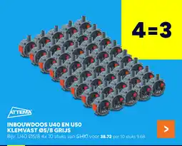 BOUWMAAT Inbouwdoos u40 en u50 klemvast 5/8 grijs aanbieding