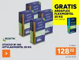 BOUWMAAT Stucco w-140 UITVLAKMORTEL aanbieding