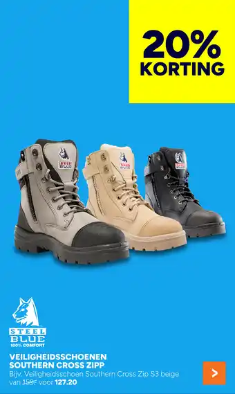 BOUWMAAT Veiligheidsschoenen southern cross zipp aanbieding