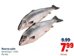Makro Noorse zalm Sortering 2-3 kilo Per kilo aanbieding