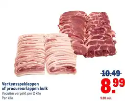 Makro Varkensspeklappen of procureurlappen bulk Vacuüm verpakt per 2 kilo aanbieding
