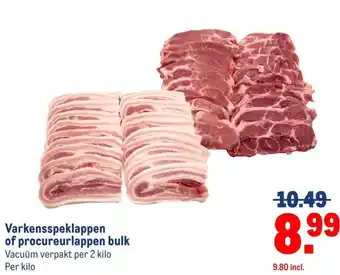 Makro Varkensspeklappen of procureurlappen bulk Vacuüm verpakt per 2 kilo aanbieding