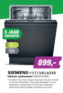 EP Inbouw vaatwasser SX63EX20BE aanbieding