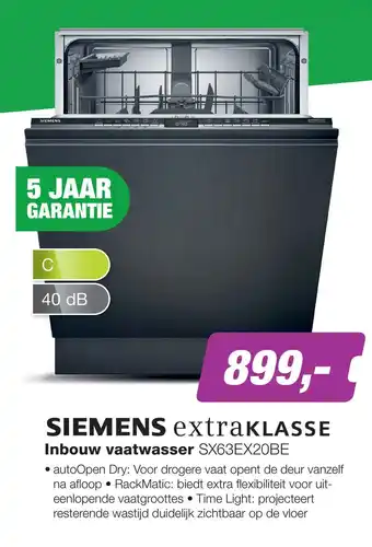 EP Inbouw vaatwasser SX63EX20BE aanbieding