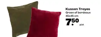Kwantum Kussen Troyes Groen of bordeaux aanbieding