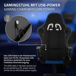Bol.com Gaming stoel met RGB-verlichting en Bluetooth-boxen Zwart/Blauw in kunstleer ML-Design aanbieding