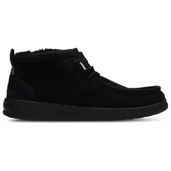 Foot Locker HEYDUDE Wally Mid Gripr Warmth Sneakers Heren - Zwart - Maat 41 - Suède aanbieding