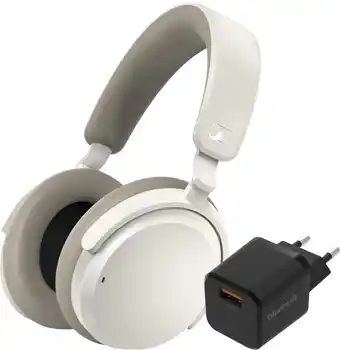 Coolblue Sennheiser Accentum Wireless Wit + BlueBuilt Quick Charge Oplader Usb A Poort 18W Zwart aanbieding