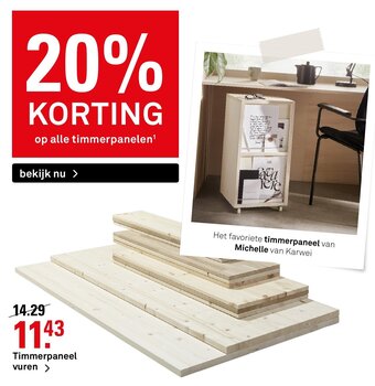 Karwei Timmerpaneel vuren aanbieding