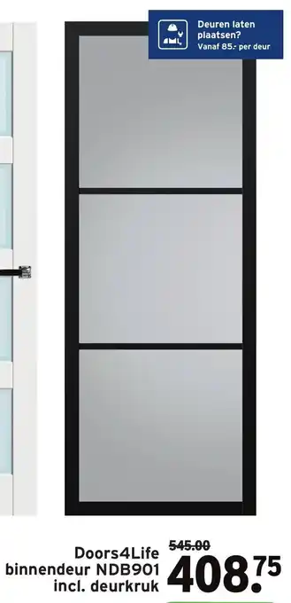GAMMA Door4Life Binnendeur NDB901 incl. deurkruk aanbieding
