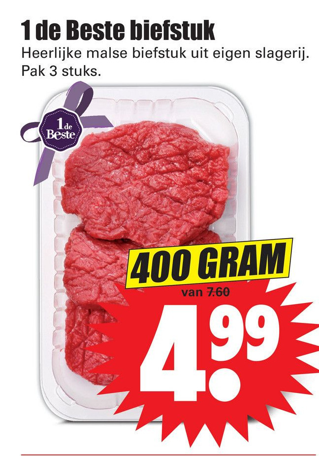 1 de Beste biefstuk aanbieding bij Dirk
