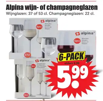 Dirk Alpina wijn- of champagneglazen aanbieding