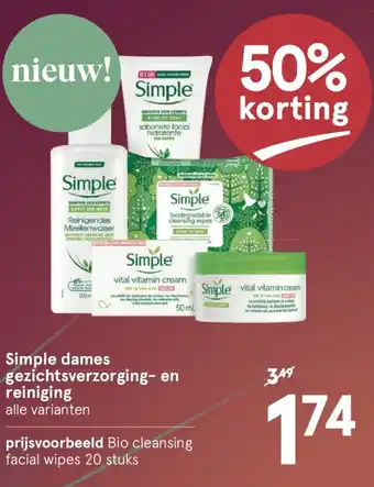 Etos Simple dames gezichtsverzorging- en reiniging aanbieding