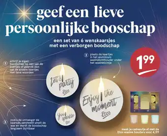 Etos een set van 6 wenskaarsjes met een verborgen boodschap aanbieding