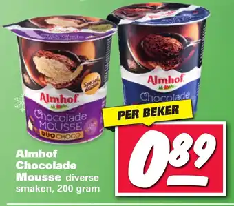 Nettorama Almhof Chocolade Mousse 200g aanbieding