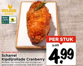 Vomar Voordeelmarkt Scharrel Kipdijrollade Cranberry 600g aanbieding