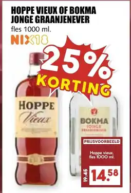 De Boerenschuur Hoppe vieux of bokma jonge graanjenever aanbieding
