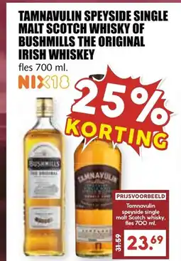 De Boerenschuur Tamnavulin speyside single malt scotch whisky of bushmills the original irish whiskey aanbieding