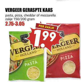 De Boerenschuur Vergeer geraspte kaas aanbieding