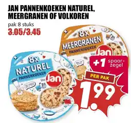 De Boerenschuur Jan pannenkoeken naturel, meergranen of volkoren aanbieding