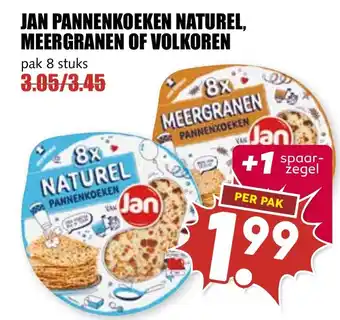 De Boerenschuur Jan pannenkoeken naturel, meergranen of volkoren aanbieding