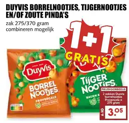 De Boerenschuur Duyvis borrelnootjes, tijgernootjes lay's oven baked, en of zoute pinda's aanbieding