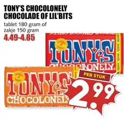 De Boerenschuur Tony's chocolonely chocolade of lil'bits aanbieding
