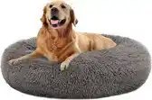 Bol.com CozyPups Fluffy Donut Hondenmand L - 100cm - Extra Dikke Rand - Wasbaar - Donker Grijs aanbieding