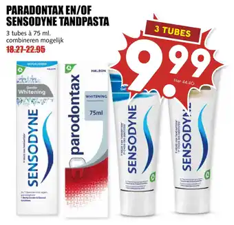 De Boerenschuur Paradontax en of sensodyne tandpasta aanbieding