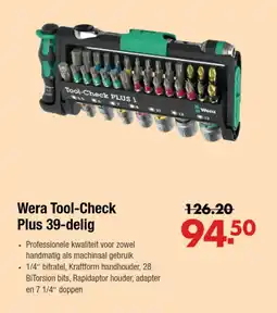 Enorm Wera Tool-Check Plus 39-delig aanbieding