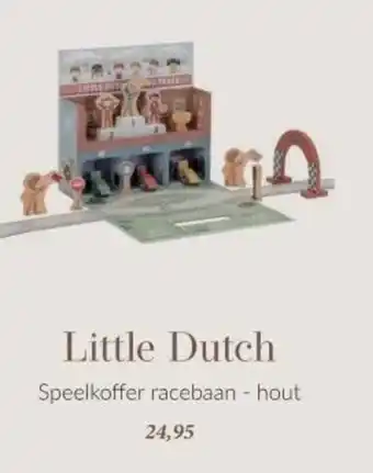 Babypark Little Dutch Speelkoffer racebaan hout aanbieding
