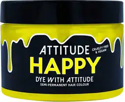 Bol.com Attitude Hair Dye - Happy Neon UV Semi permanente haarverf - Geel aanbieding