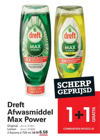 Sligro Dreft Afwasmiddel Max Power aanbieding