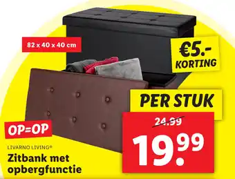 Lidl Livarno Living Zitbank met opbergfunctie aanbieding