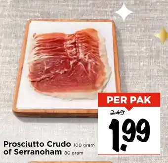 Vomar Voordeelmarkt Prosciutto Crudo of Serranoham aanbieding