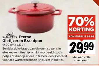 Vomar Voordeelmarkt Eterno Gietijzeren Braadpan aanbieding