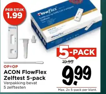 Vomar Voordeelmarkt Acon FlowFlex Zelftest 5-pack aanbieding